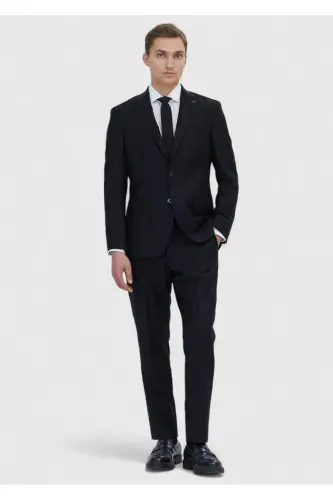 Black Plain Modern Fit Wool Blend Suit - RAMSEY (1)