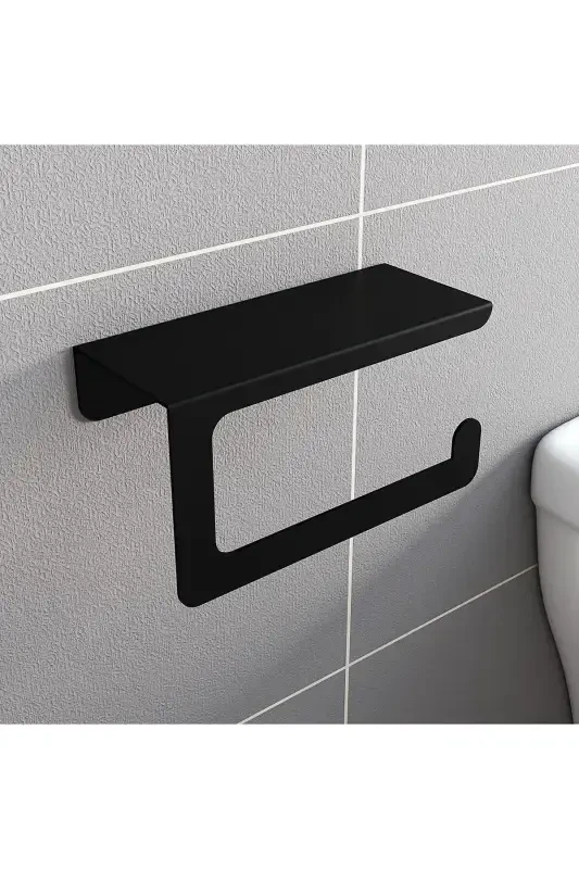 Black Plain Modern Toilet Paper Holder - ERA ART