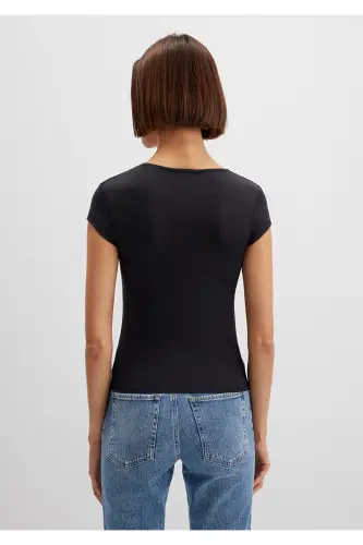 Black Polyamide T-shirt Fitted / Body Fit - 5