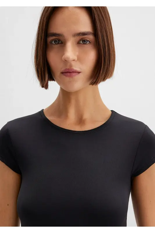 Black Polyamide T-shirt Fitted / Body Fit - 6