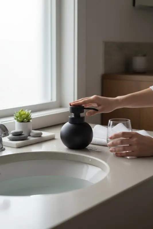 Black Porcelain Black Chubby Liquid Soap Dispenser and Detergent Dispenser Porcelain - 2