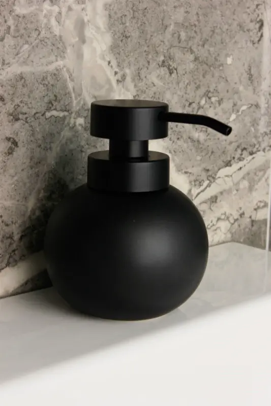 Black Porcelain Black Chubby Liquid Soap Dispenser and Detergent Dispenser Porcelain - 3