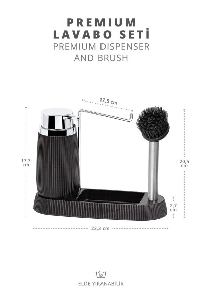 Black Premium Brush and Soap Sink Set - OKYANUS HOME (1)