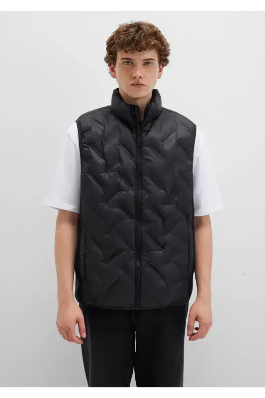 Black Puffer Vest - 3