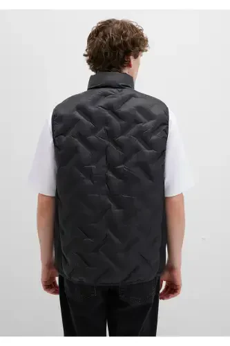 Black Puffer Vest - 4