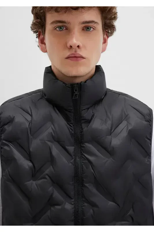 Black Puffer Vest - 5