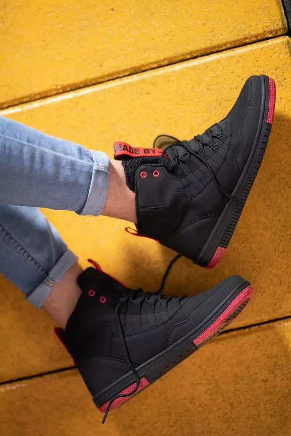 Black Red Men's Sneaker Boot 00122262 - 6