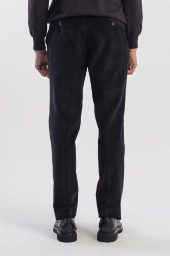 Black Regular Fit 100% Cotton Corduroy Pants - 4