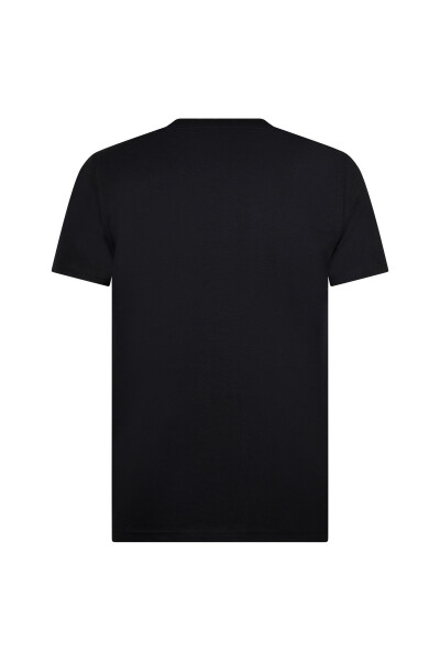 Black Regular Fit Crew Neck Cotton T-Shirt-Blk - HATEMOĞLU (1)