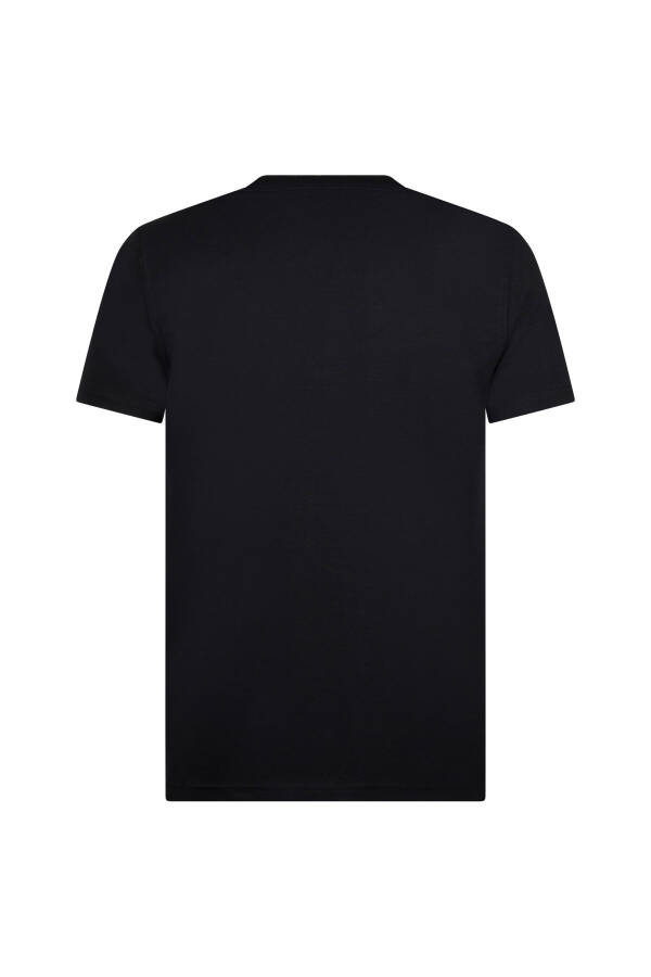 Black Regular Fit Crew Neck Cotton T-Shirt-Blk - 2