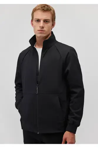 Black, regular fit jacket. - 2