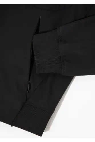 Black, regular fit jacket. - 8