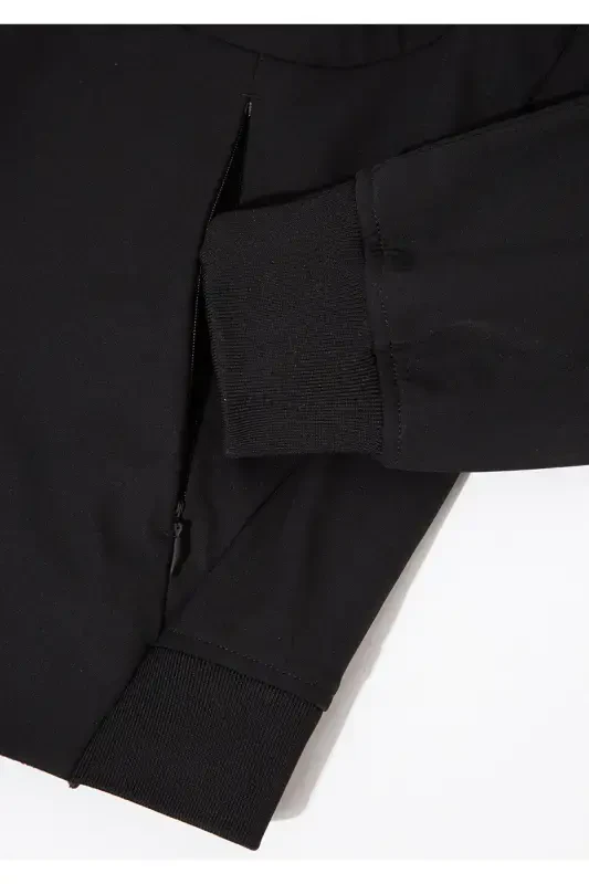 Black, regular fit jacket. - 8