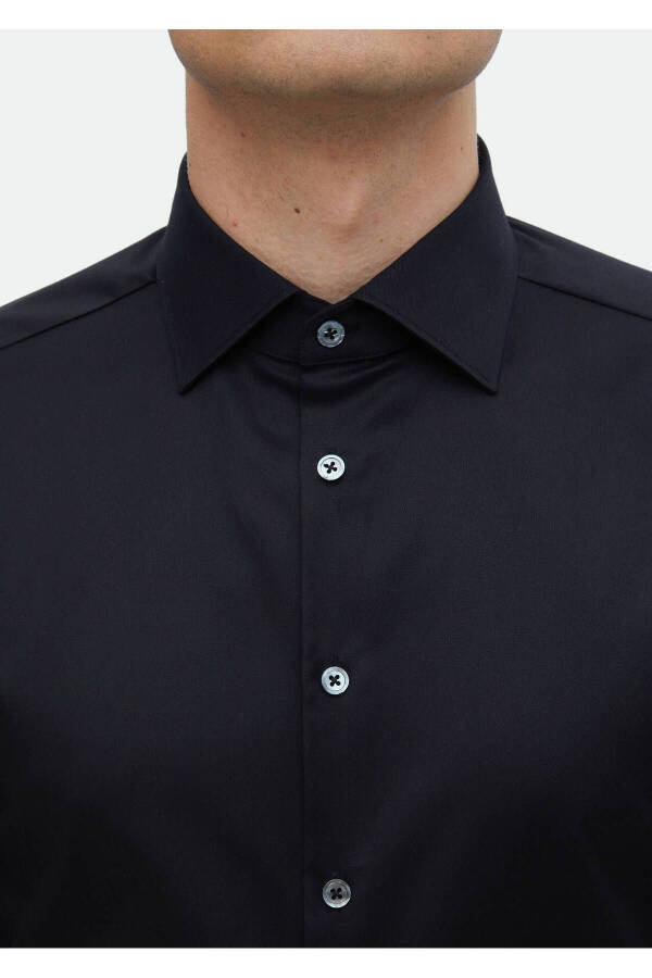 Black Regular Fit Non-Iron Woven Classic 100% Cotton Shirt - 3