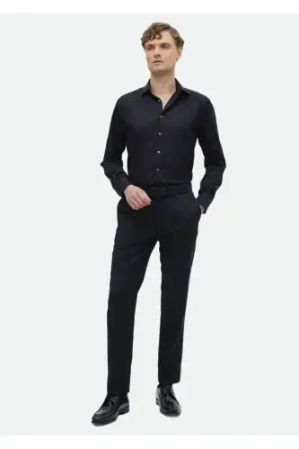 Black Regular Fit Non-Iron Woven Classic 100% Cotton Shirt - RAMSEY (1)
