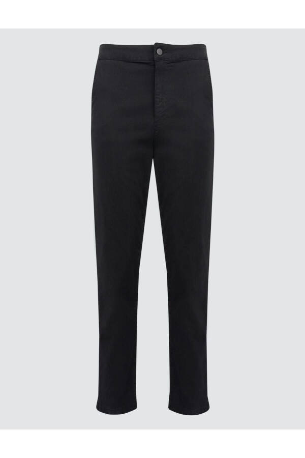 Black Regular Fit Pocket Gabardine Trousers - 7