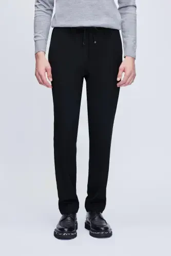 Black Relaxed Fit Side Pocket Jogger Pants - 1