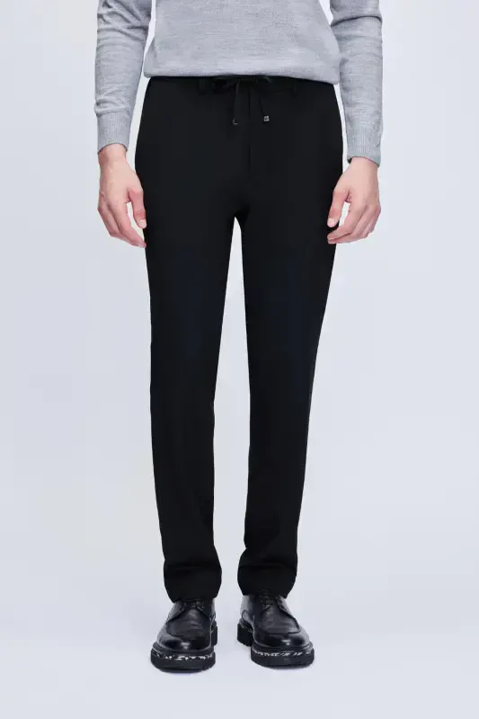 Black Relaxed Fit Side Pocket Jogger Pants - 1