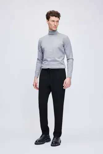 Black Relaxed Fit Side Pocket Jogger Pants - HATEMOĞLU (1)