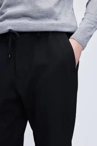 Black Relaxed Fit Side Pocket Jogger Pants - 3