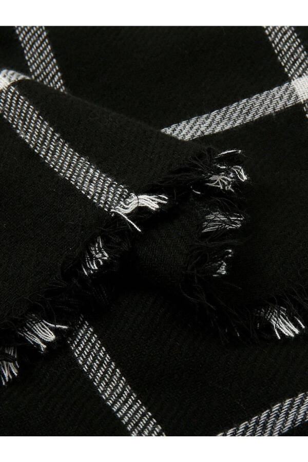 Black Scarf with White Stripes - 6