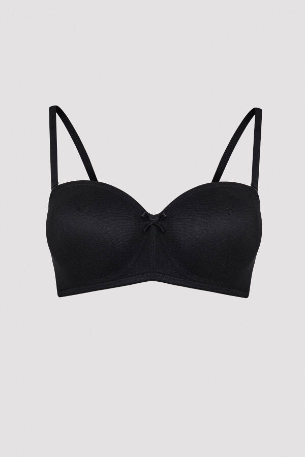 Black Shaping Underwire Non-Padded Lotus Bra - 6