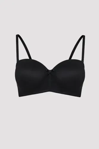 Black Shaping Underwire Non-Padded Lotus Bra - 6