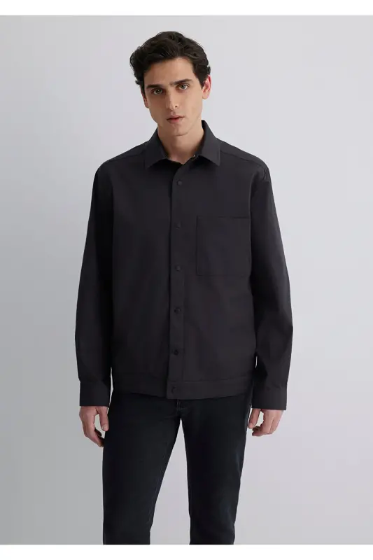 Black Shirt Loose Fit / Relaxed Fit 0211551-9 - 4