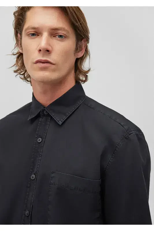 Black Shirt Regular Fit / Normal Cut 0211113-90 - 5