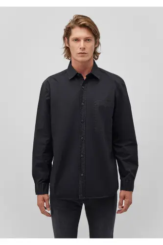 Black Shirt Regular Fit / Normal Cut 0211113-90 - 3