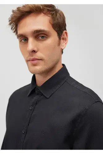 Black Shirt Slim Fit / Dar Kesim 0211091-900 - 5