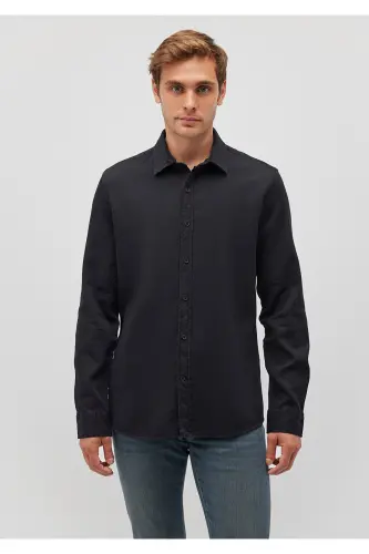 Black Shirt Slim Fit / Dar Kesim 0211091-900 - 3