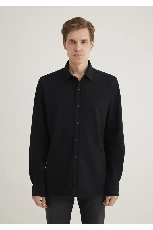 Black Shirt Slim Fit / Slim Fit 0211583-900-Black - 4