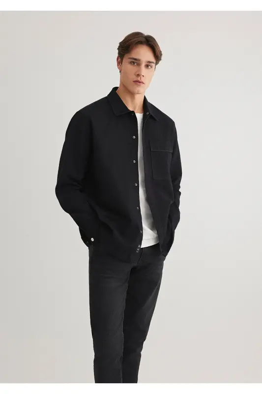Black Shirt With Pocket Detail Regular Fit - Mavi