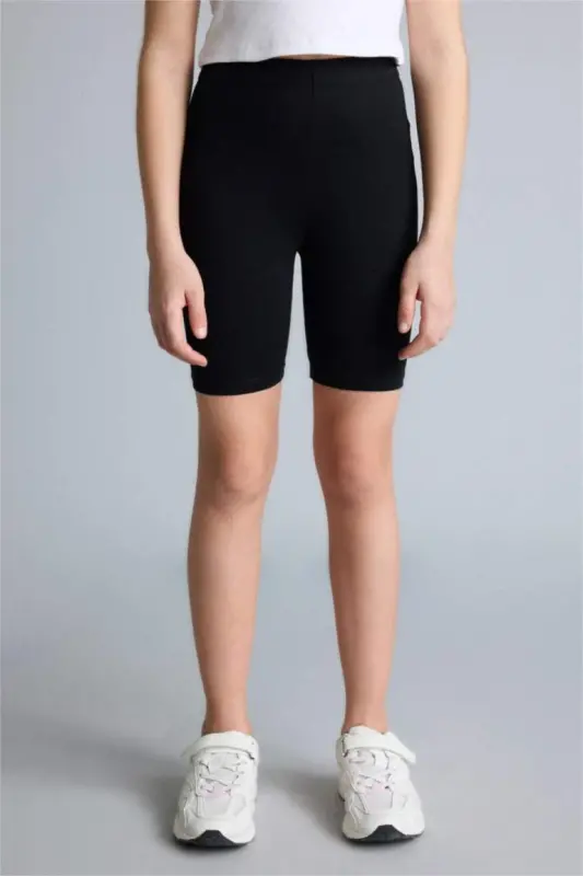Black Short Leggings for Girls - 2