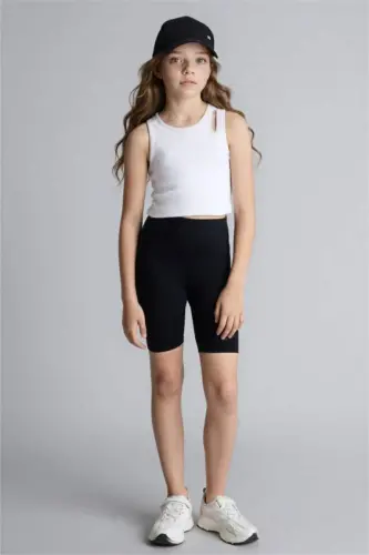 Black Short Leggings for Girls - 5