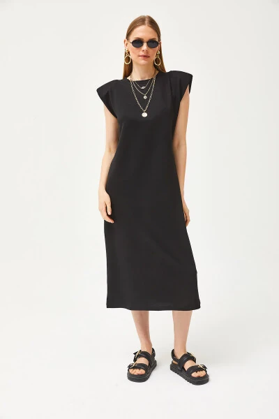 Black shoulder crystal dress ELB-19002086. - OLALOOK (1)