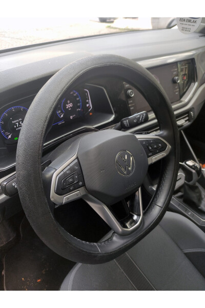 Black Silicone Steering Wheel Cover - 1