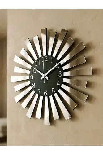 Black Silver Mirrored Plexiglass Piano Model Numbered Home Gift Wall Clock - 1