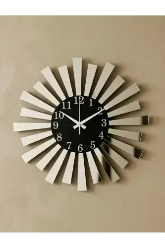 Black Silver Mirrored Plexiglass Piano Model Numbered Home Gift Wall Clock - AA SHOP (1)