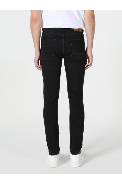 Black, skinny fit, high waisted, slim leg pants for men (Cl1062286). - 2