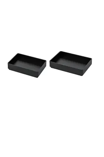 Black Skogsviken 2 Shower Trays, Black Plastic - 1
