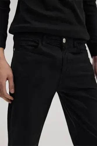 Black Slim Fit 5 Pocket Sport Pants - 3