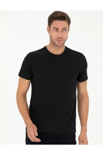 Black Slim Fit Basic T-Shirt 50289335-VR046-142329 - 3