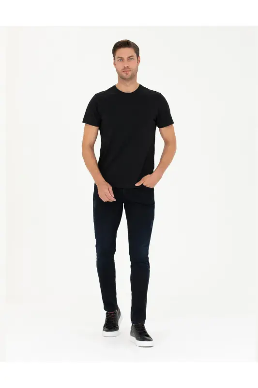 Black Slim Fit Basic T-Shirt 50289335-VR046-142329 - 4