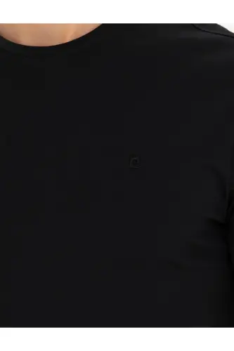 Black Slim Fit Basic T-Shirt 50289335-VR046-142329 - 7