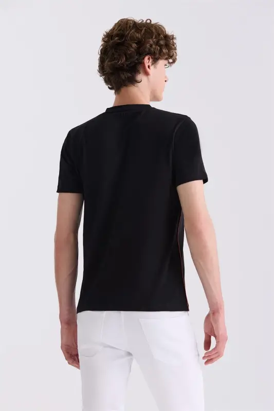 Black Slim Fit Crew Neck T-Shirt - 4