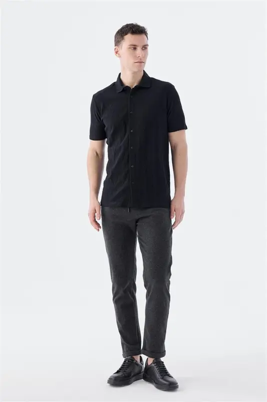 Black Slim Fit Crew Neck T-Shirt - 2