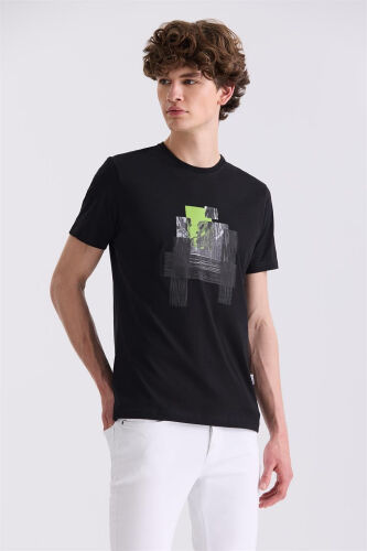 Black Slim Fit Crew Neck T-Shirt - Modazone