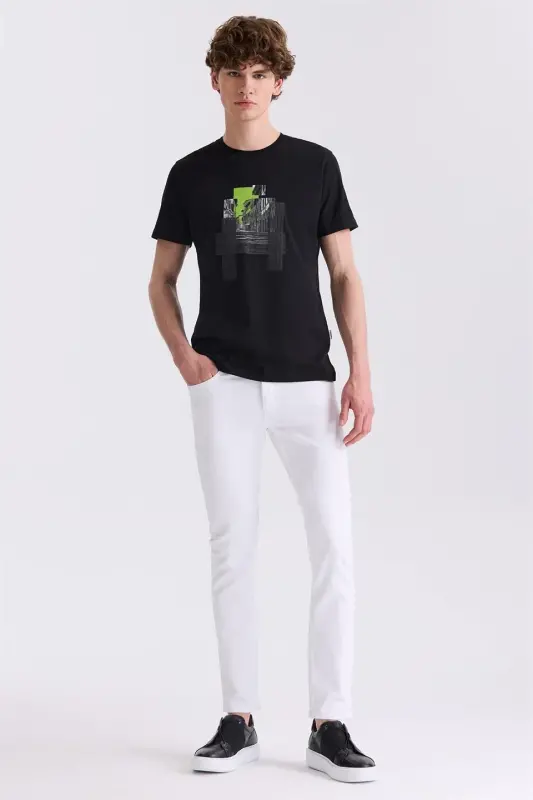 Black Slim Fit Crew Neck T-Shirt - 2